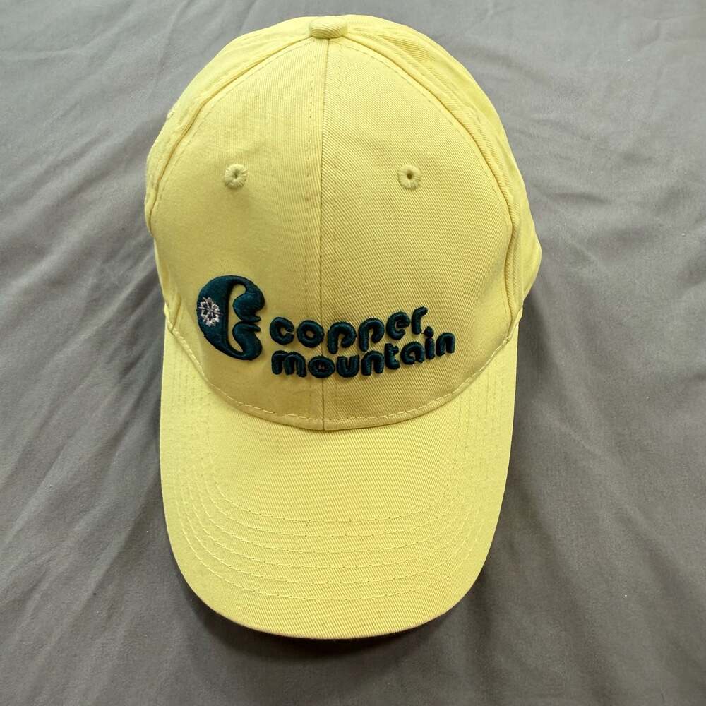 Copper Mountain Ball Cap Hat Adjustable Baseball Yellow Navy